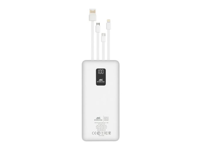 Внешний аккумулятор с дисплеем и встроенными кабелями VA2220, 20000 mAh — изображение 8