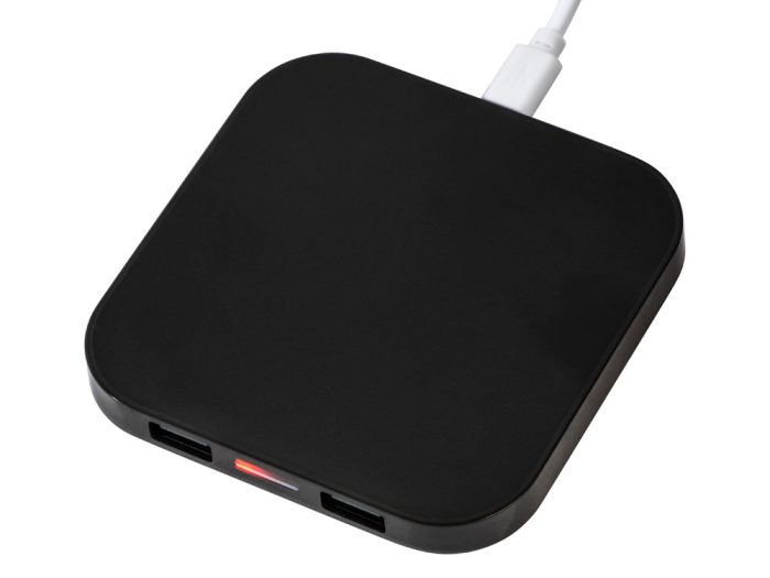 USB-хаб с беспроводной зарядкой «Tile», 5 Вт — изображение 3