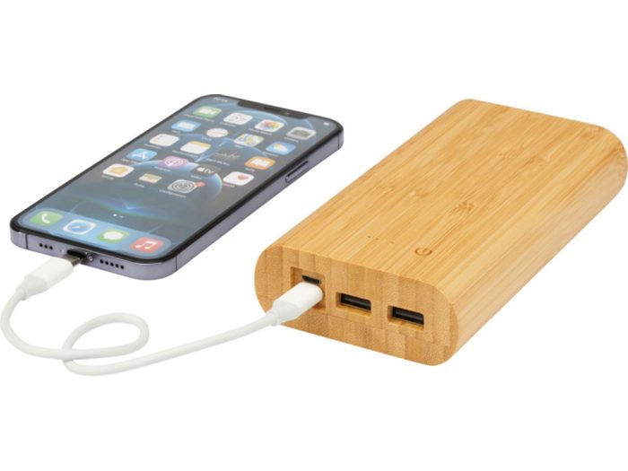 Портативное зарядное устройство «Tulda» из бамбука, 20000 mAh — изображение 6